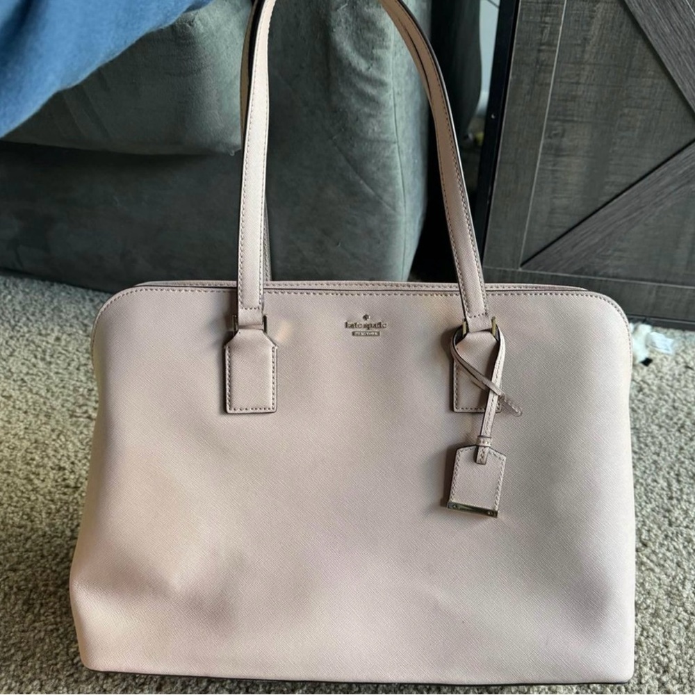 Kate spade light pink leather bag with laptop sleeve included